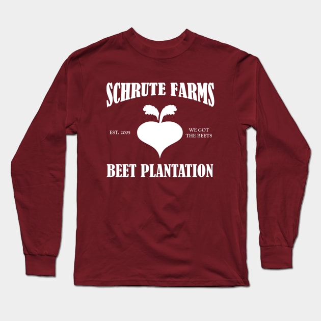 Schrute Farms Beet Plantation Long Sleeve T-Shirt by Bigfinz